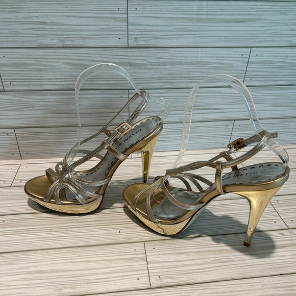 Gianni Bini Mirrored Strappy Platform Heels - Picture 3 of 7